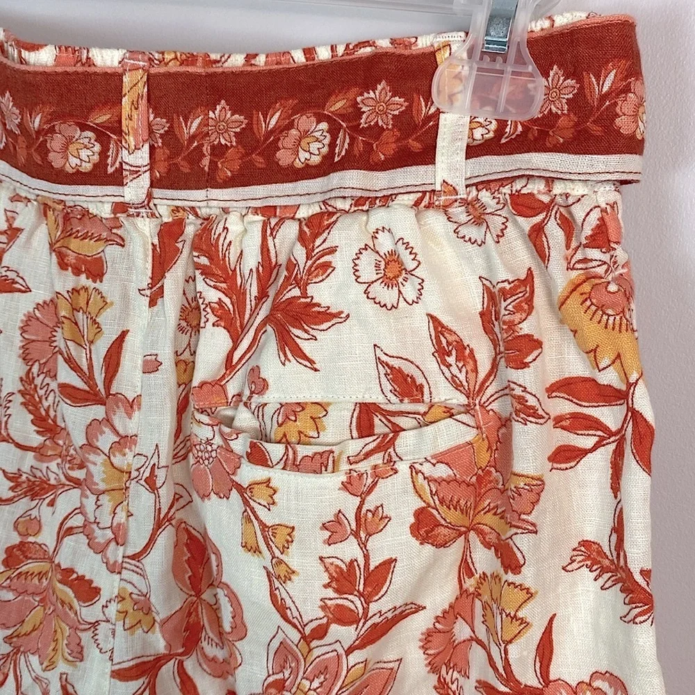 Rachel Zoe 100% Linen Shorts with tie belt European Flax size Medium